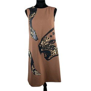 Alberta Ferretti Brown and Black Mini Dress
